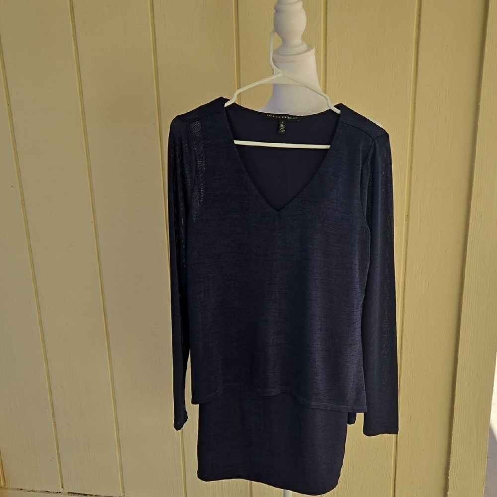 White House Black Market Deep Blue Long Sleeve Dress